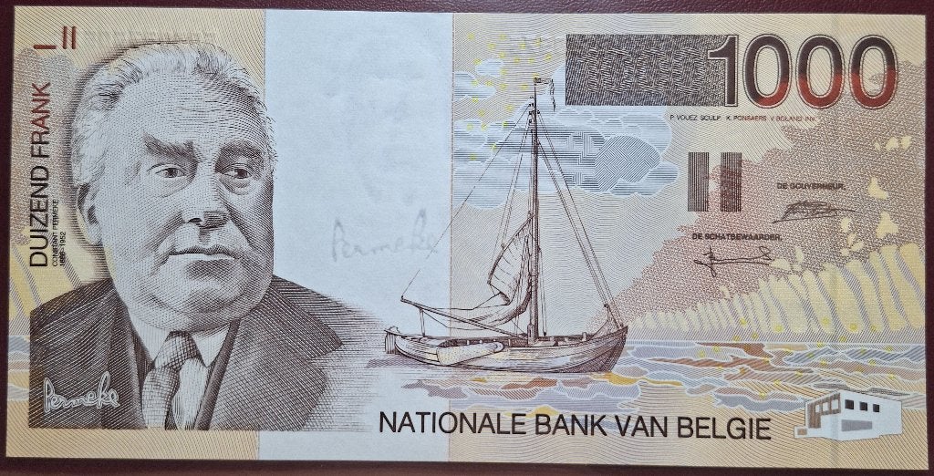 1.000 Frank Type Permeke - UNC, Postzegels en Munten, Ophalen of Verzenden, Los biljet