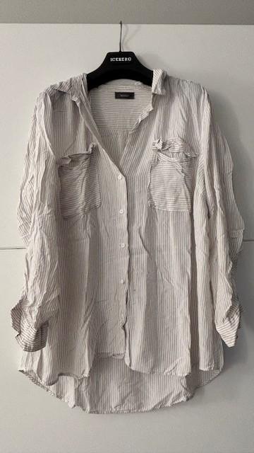 Yessica witte blouse met strepen en lange mouwen, Maat 46/48 (XL) of groter, Ophalen of Verzenden, Zo goed als nieuw, Wit