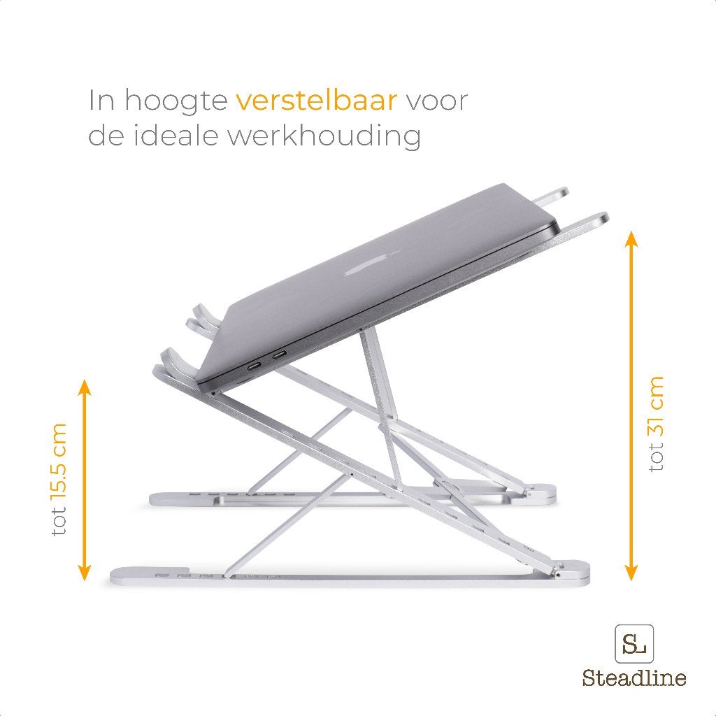 Laptop standaard Dubbele hoogte (TOTALE UITVERKOOP), Ophalen of Verzenden, Nieuw, Steadline, In hoogte verstelbaar