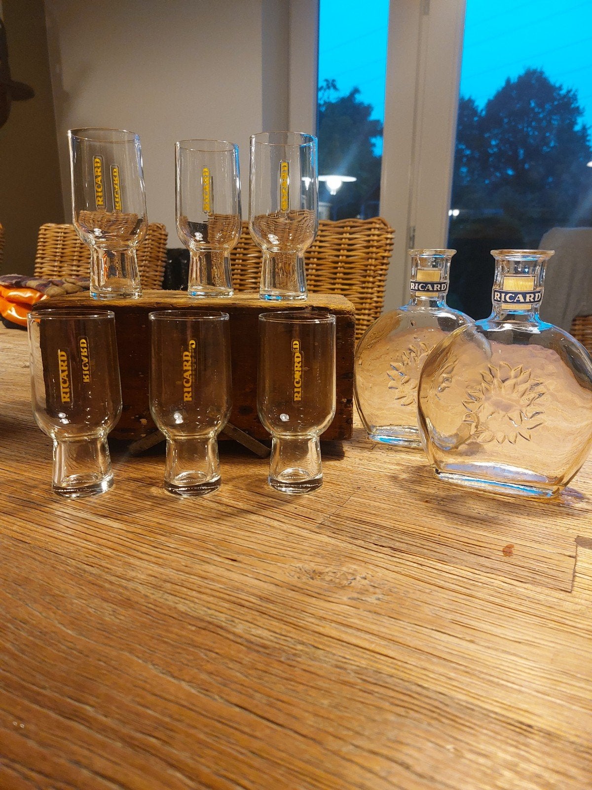 6 verres Ricard de Mathieu Lehanneur et 2 carafes, Enlèvement ou Envoi, Comme neuf, Autres types