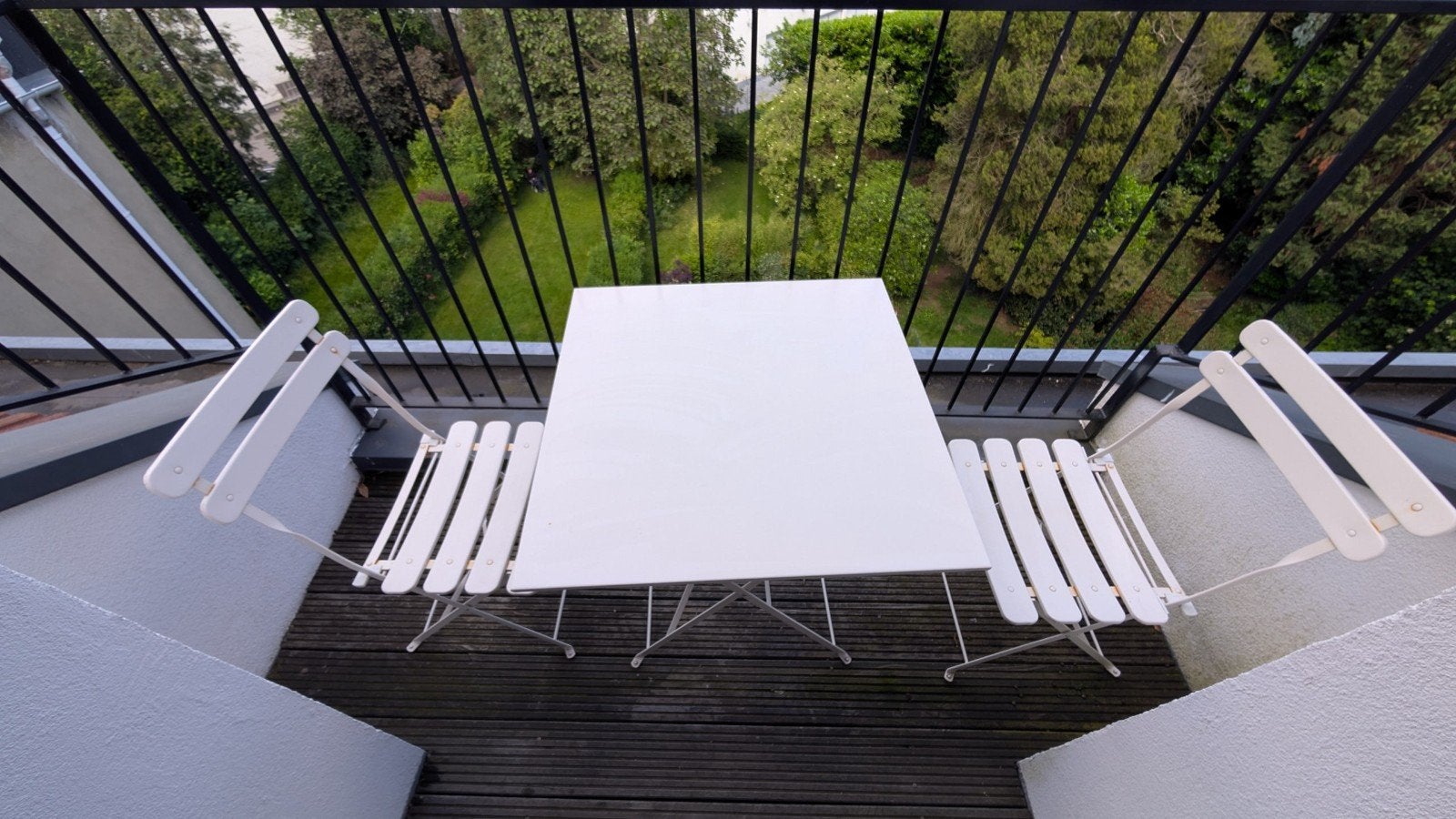 Salon de jardin bistrot / Balcon – Table + 2 chaises pliante, Enlèvement, Utilisé, Extérieur, Pliant