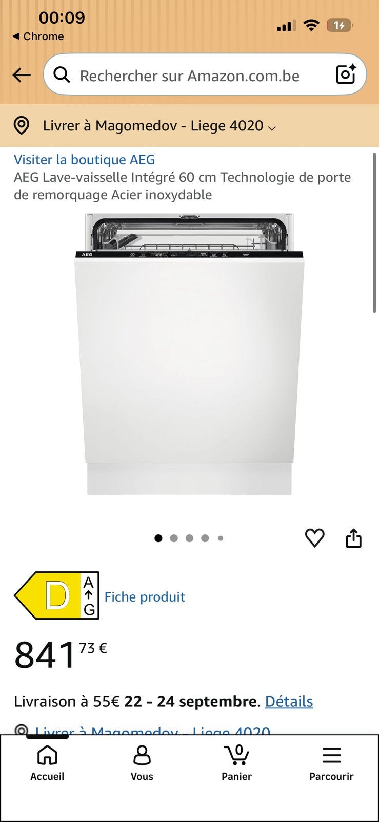 AEG vaatwasser in zeer goede staat uit 2023!, Ophalen, Zo goed als nieuw