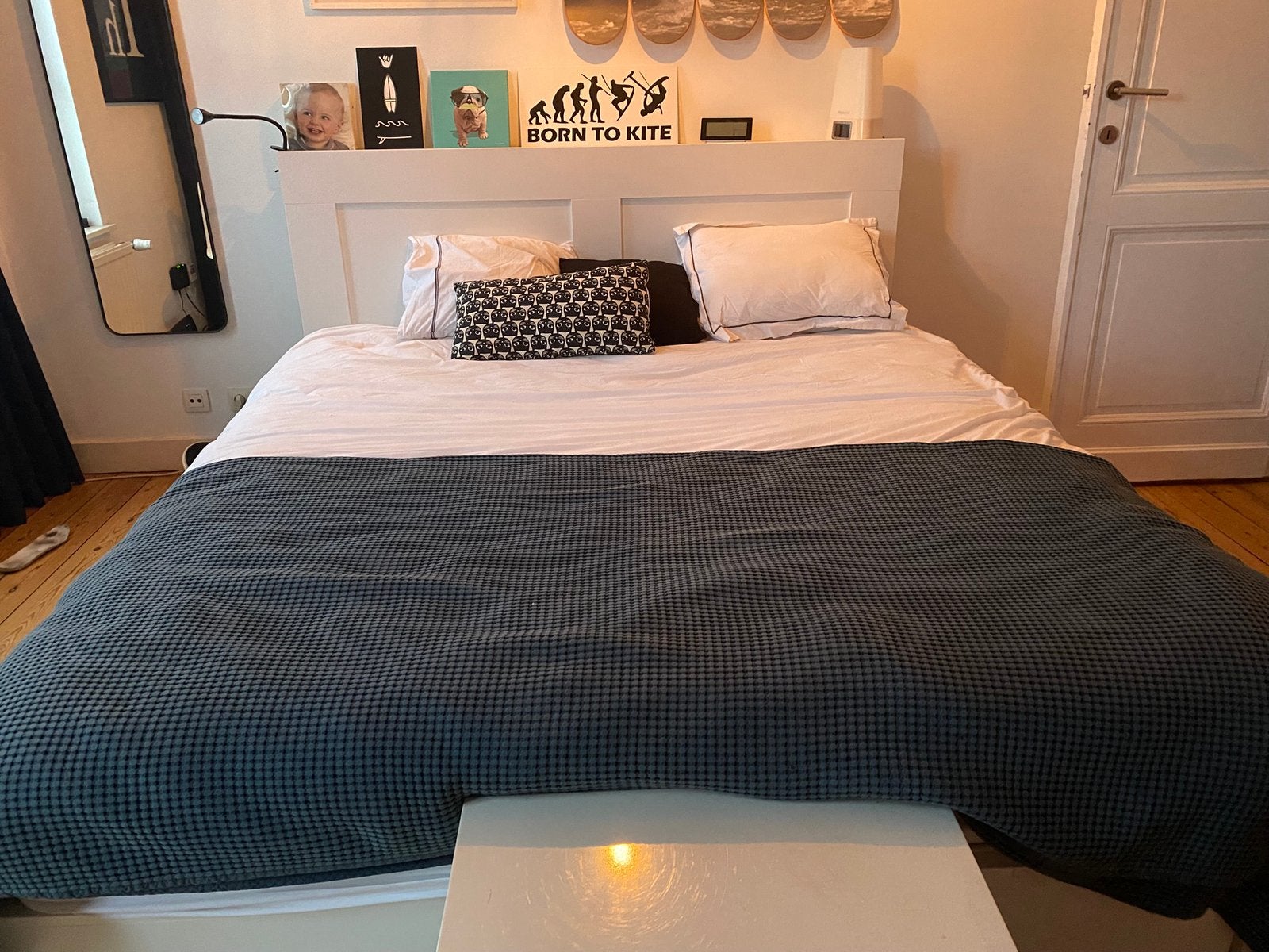 Lit 180x200 blanc avec 3 tiroirs  + Matelas de luxe hotel, Comme neuf, Enlèvement, 180 cm, 200 cm