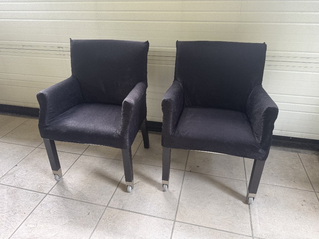 8x Flexform Pausa designstoelen, Maison & Meubles, Chaises, Enlèvement, Tissus, Noir, Cinq, Six Chaises ou plus