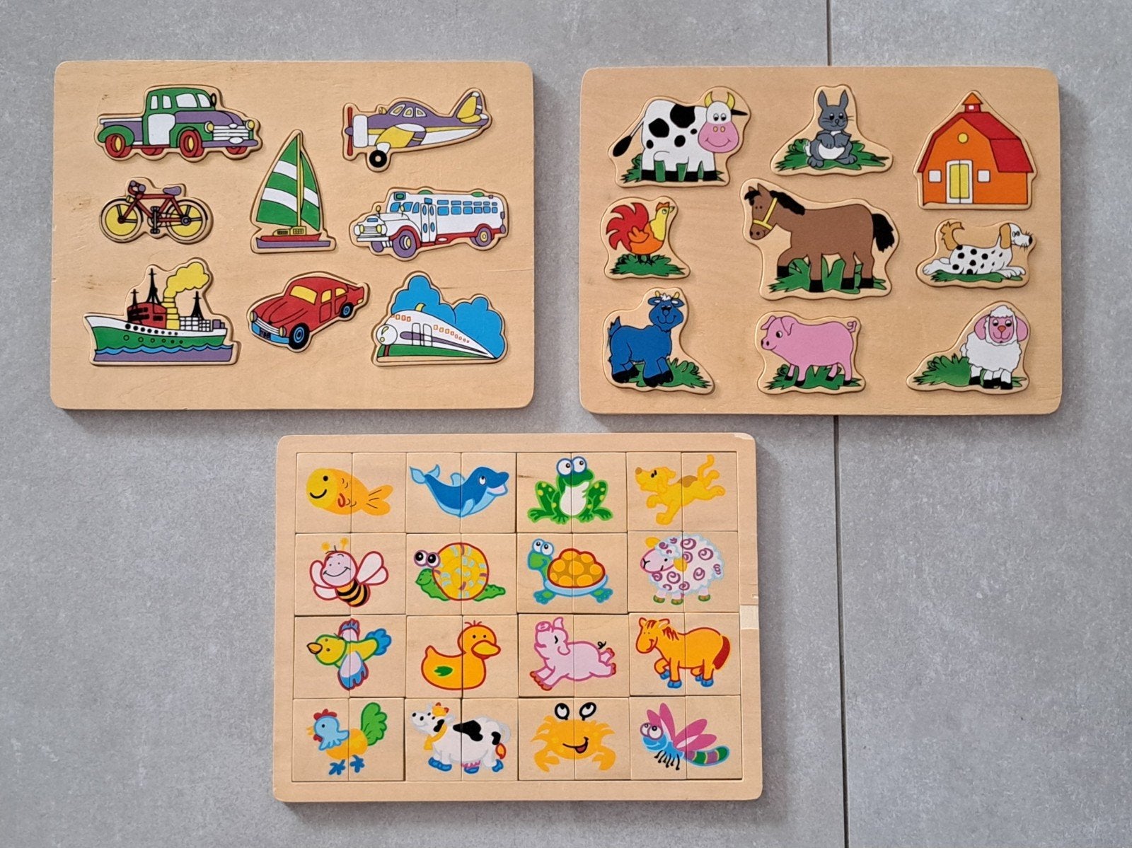 houten puzzelpakket - 3 puzzels, Enlèvement ou Envoi, Moins de 10 pièces, Comme neuf, En bois