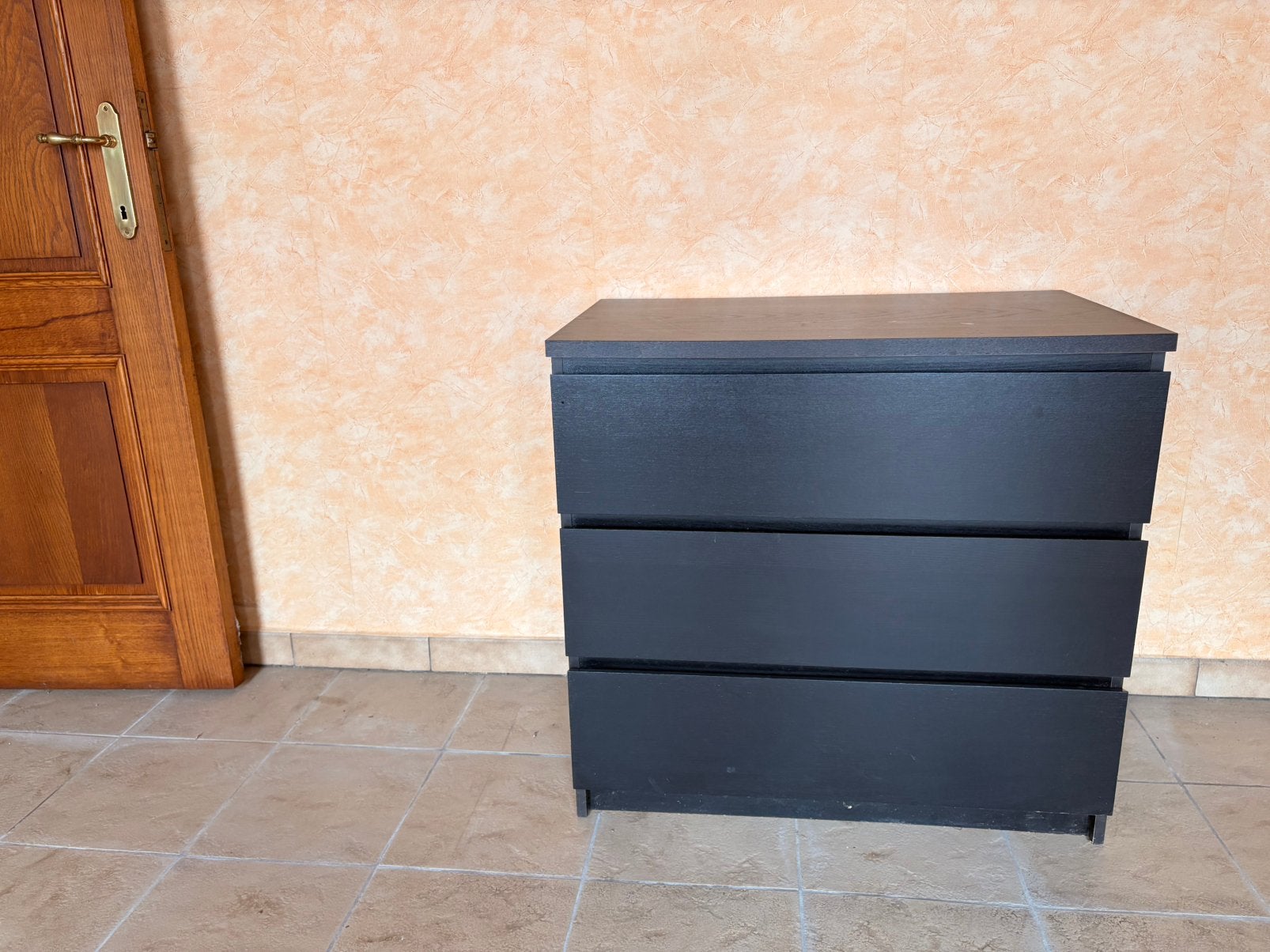 Commode noire 48x80x78, 3 ou 4 tiroirs, 25 à 50 cm, Moins de 100 cm, Enlèvement