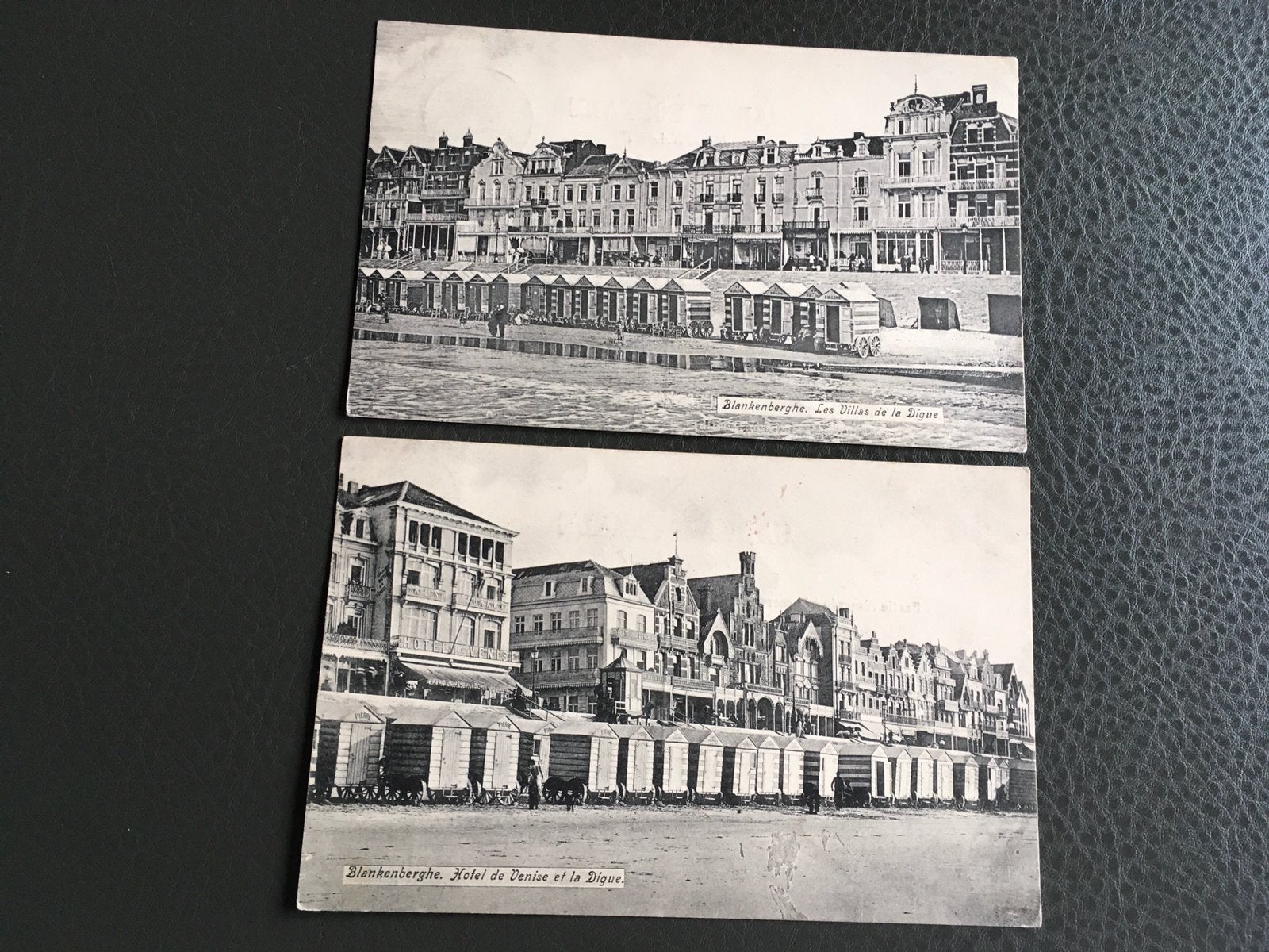 2 oude postkaarten Blankenberghe Les Villas de la Digue, Verzenden, Gelopen