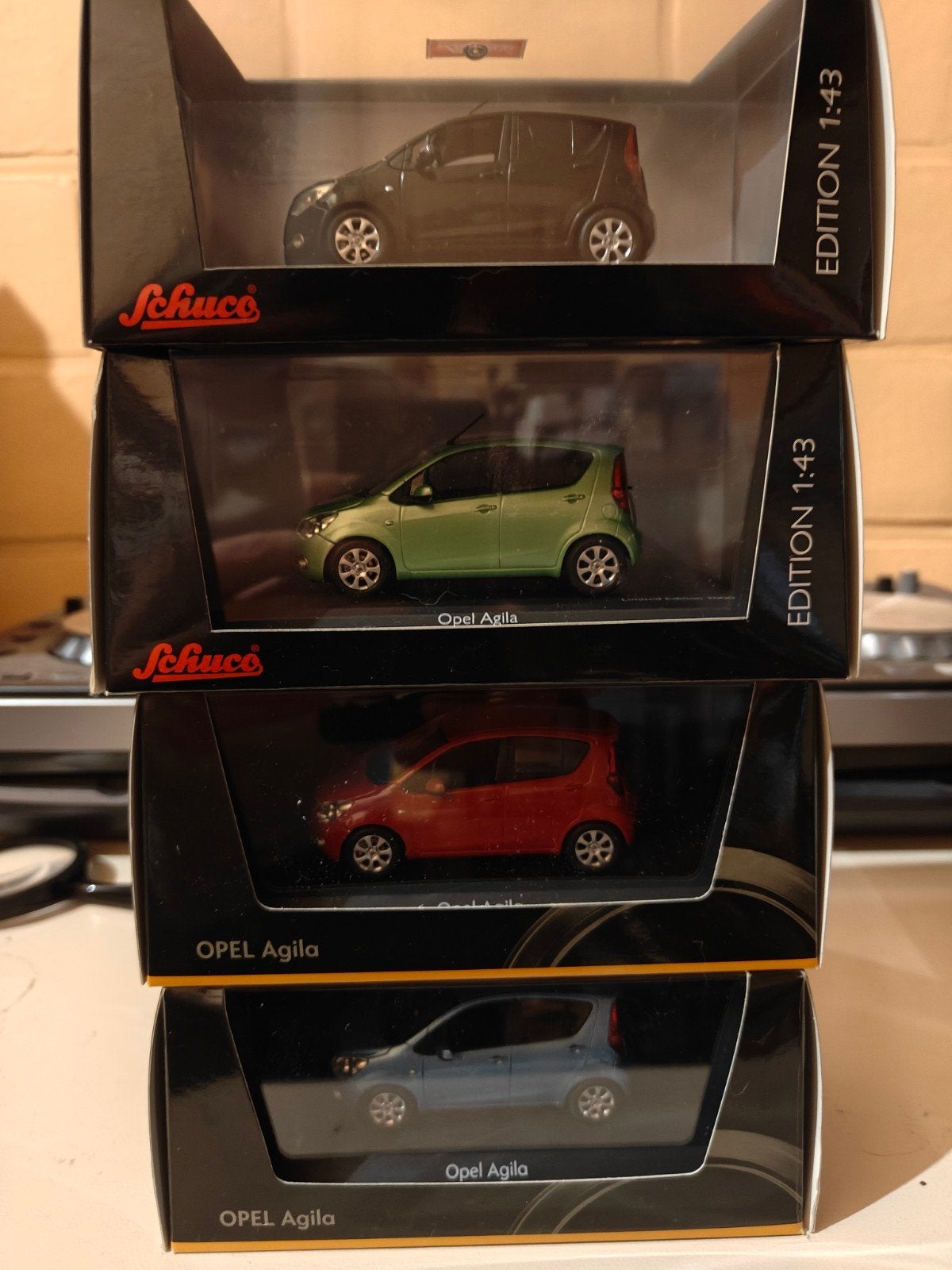 Schuco Opel Agila B 1:43 4 stuks, Ophalen of Verzenden, Nieuw, Auto, Schuco