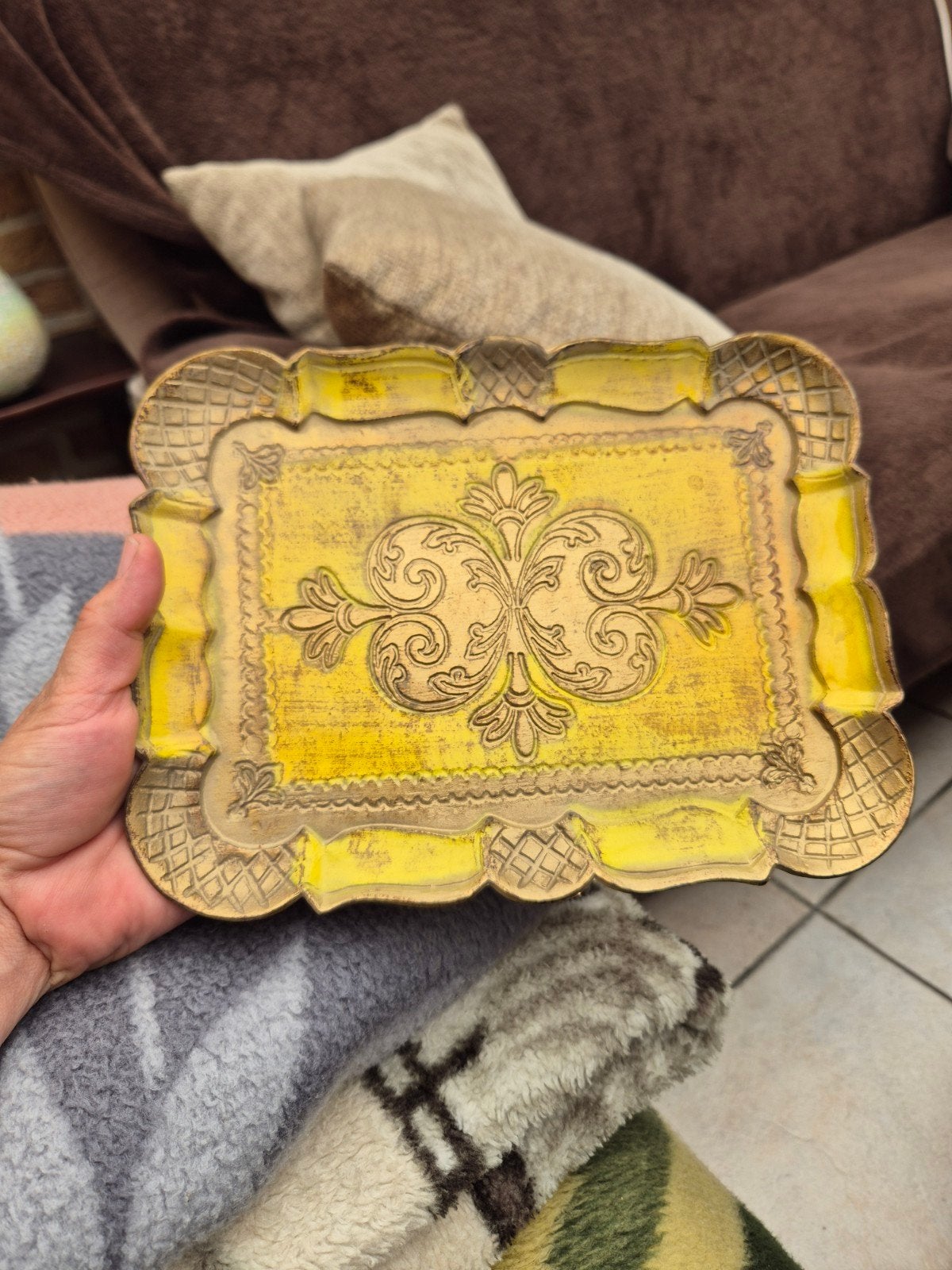 Vintage Florentine Italian dienblad, Ophalen of Verzenden, Dienblad