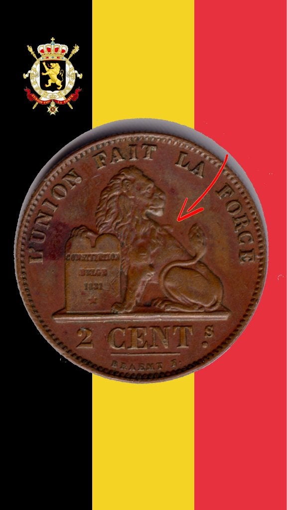 VARIANT: 2 cent 1870 (Manen C) - Leopold II, Verzenden, Losse munt