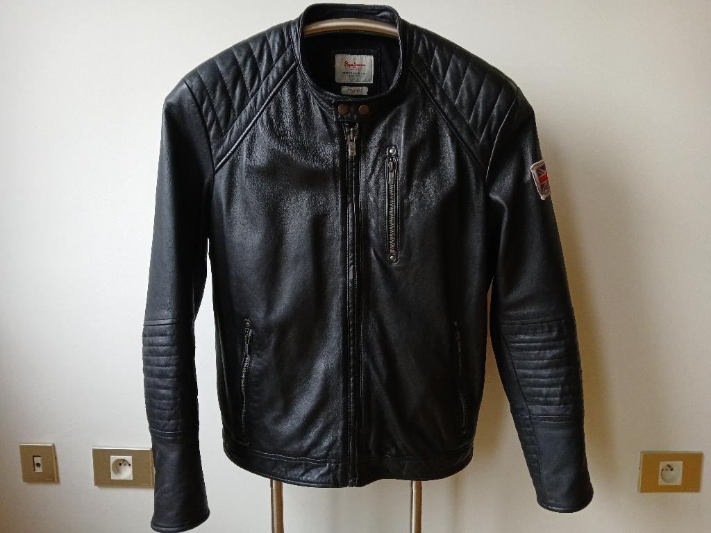 Pepe Jeans Lederen Biker vest – Maat M – In nieuwstaat, Maat 48/50 (M), Zwart, Ophalen of Verzenden, Zo goed als nieuw