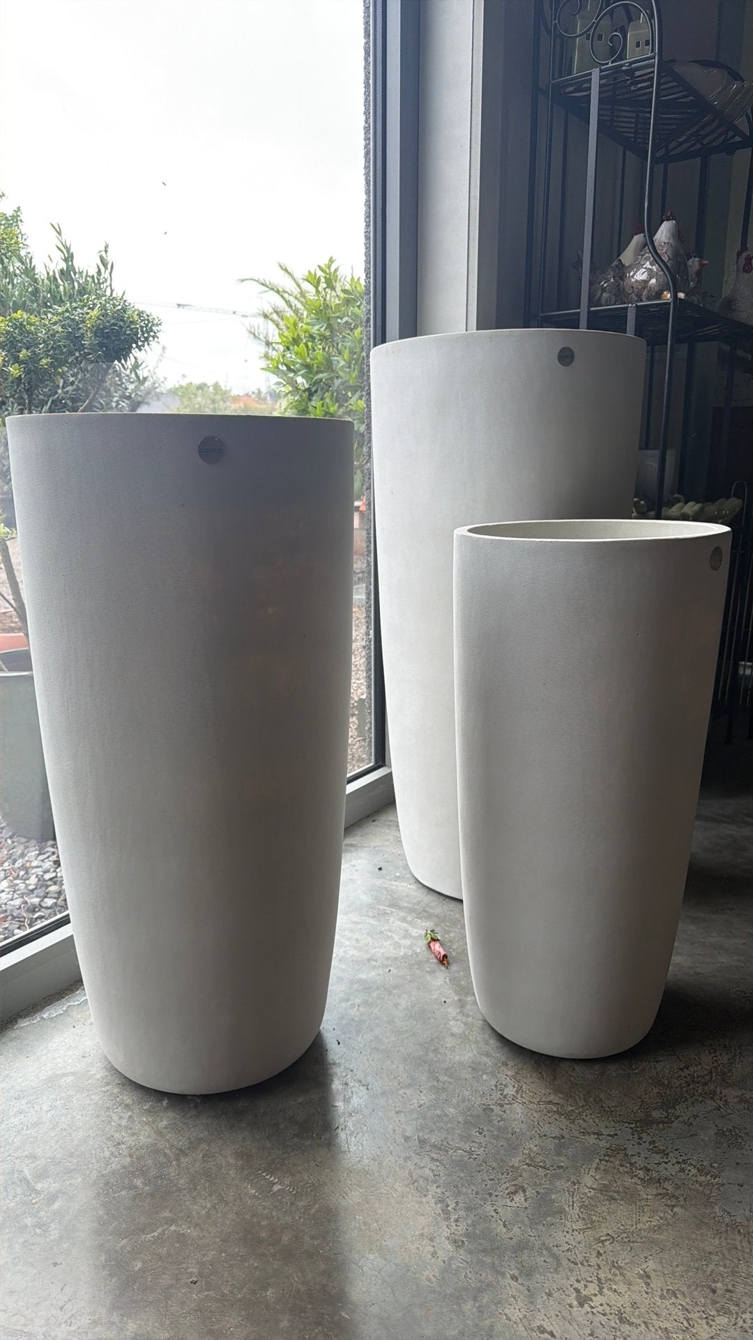 Lot van 3 nieuwe witte bloempotten, Tuin en Terras, Ophalen, Zo goed als nieuw, Balkon