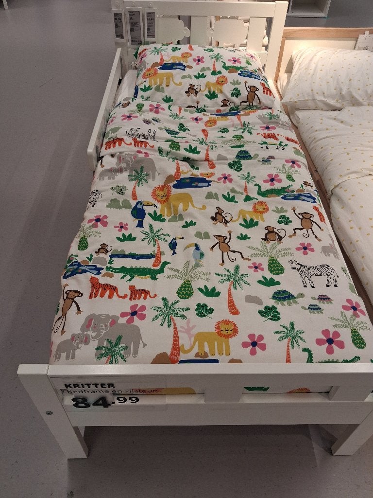 Ikea bed 70x160 (Kritter) met matras (Vyssa) ed, Kinderen en Baby's, Ophalen, Gebruikt, 70 tot 85 cm, 140 tot 160 cm