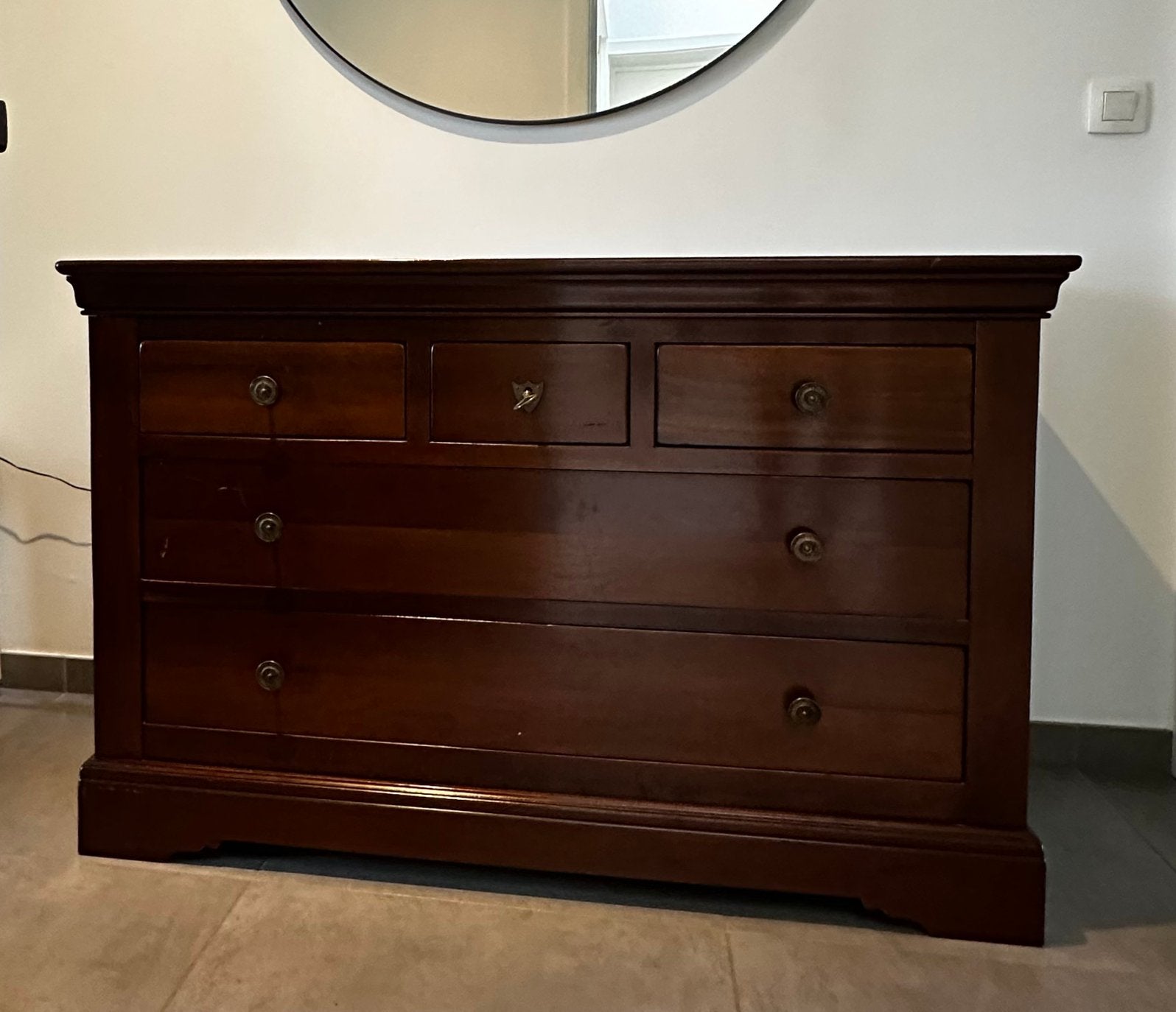 Commode Original Grange France Bois de cerisier(XM500), Cerisier, Comme neuf, 100 à 150 cm, Enlèvement