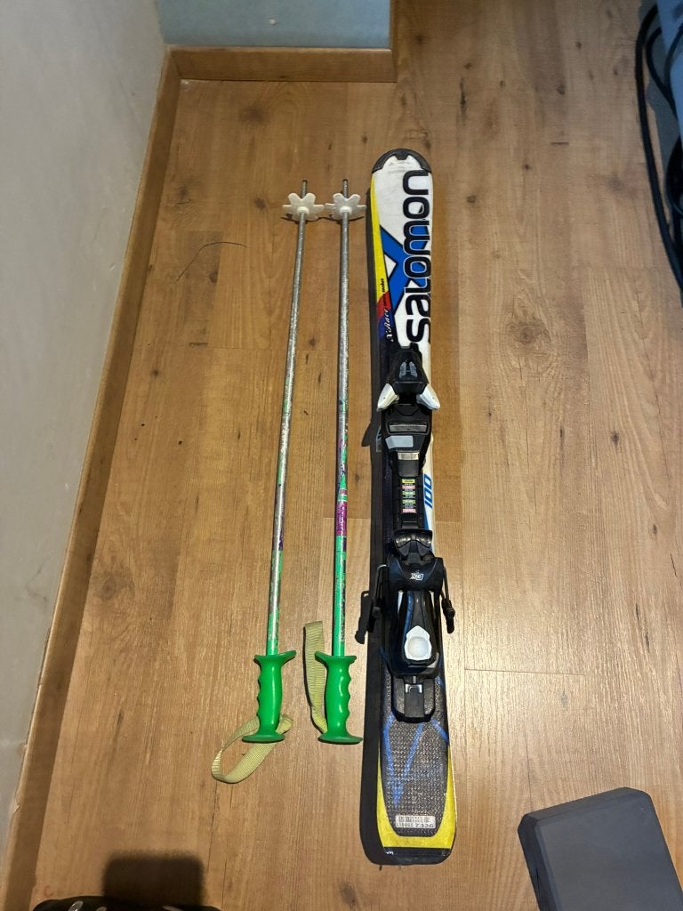 ski set kids. ski 100cm, stokken 90cm SALOMON, Ophalen, Ski, Stokken, Salomon
