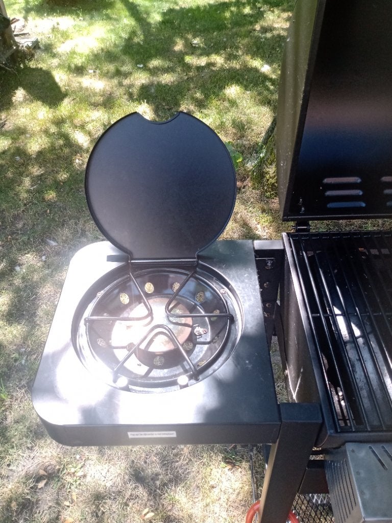 Barbeque op gas en houtskool, Ophalen, Zo goed als nieuw