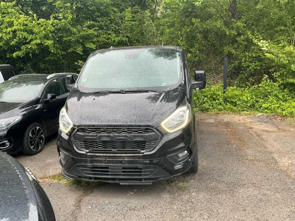 2022 Ford Transit Custom zwart Personenauto, Auto's, Gebruikt, Euro 6, Overige brandstoffen, Bedrijf