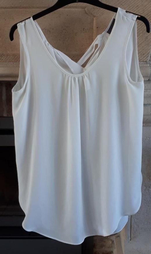 Yessica/C&A - Blouse/haut - blanc - taille 38/40 - 1,00€, Sans manches, Taille 38/40 (M), Porté, Blanc