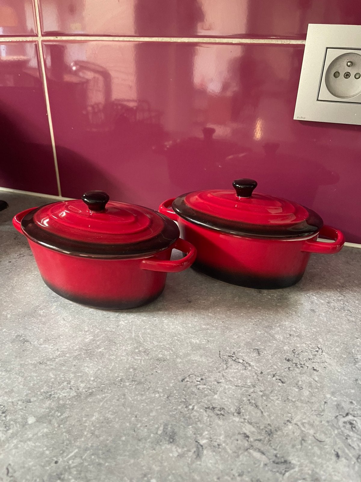 2 petites cocottes, Avec couvercle, Enlèvement, Comme neuf, Cocotte