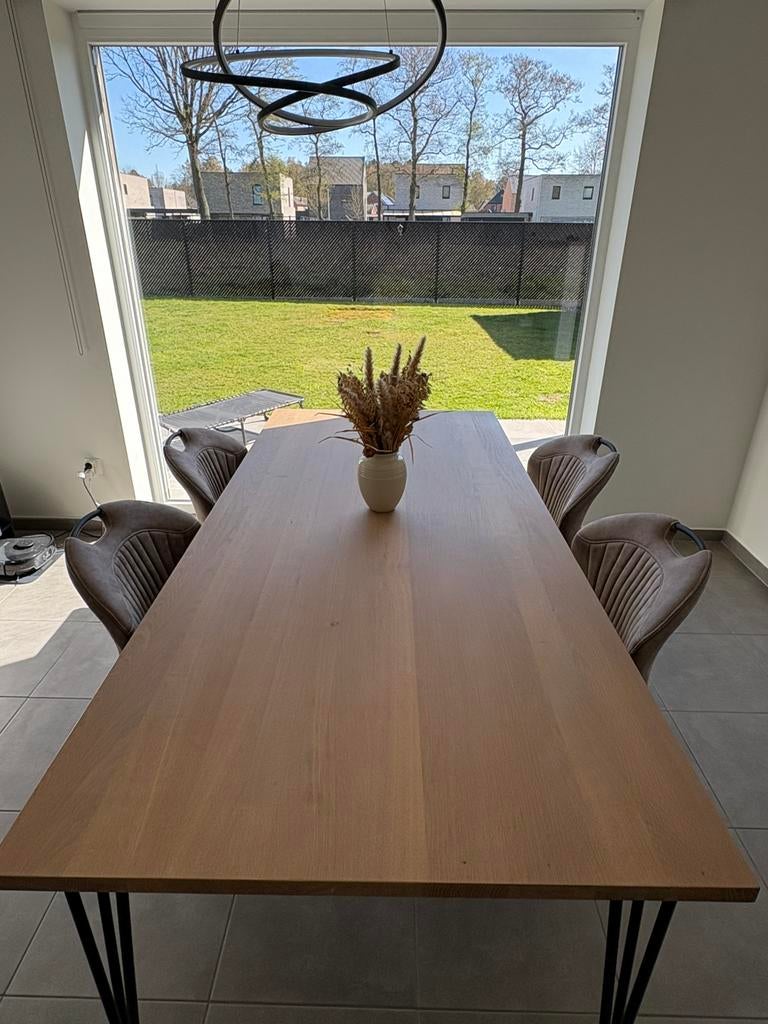 Eetkamertafel 220cm, Huis en Inrichting, Ophalen, Gebruikt, Eikenhout, 200 cm of meer