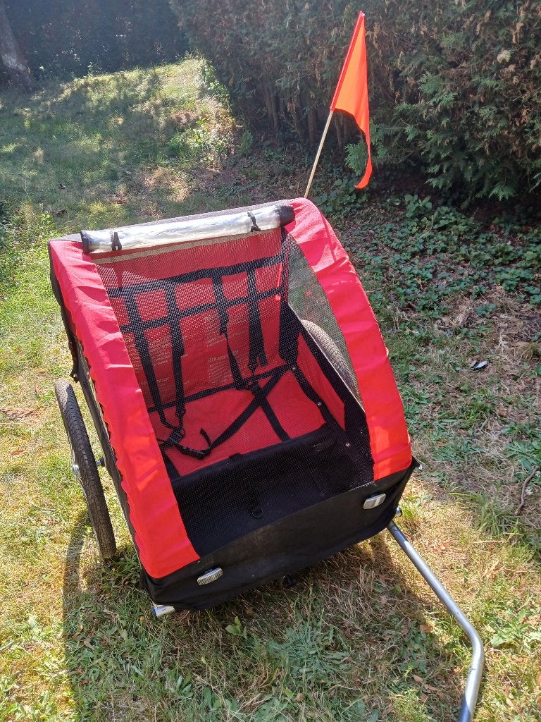 Remorque vélo (2 en 1) 2 places, Ophalen, Zo goed als nieuw, Kinderkar, 20 tot 40 kg