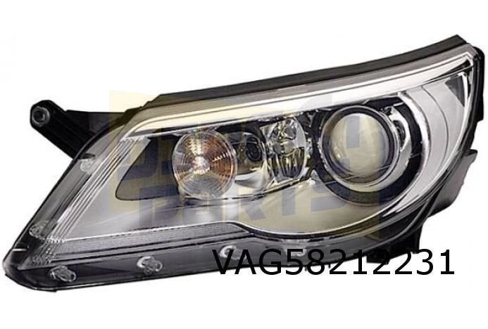 Volkswagen Tiguan (1/08-5/11) Koplamp Links (Bi-Xe) Originee, Autos : Pièces & Accessoires, Éclairage, Neuf, -, Volkswagen, -