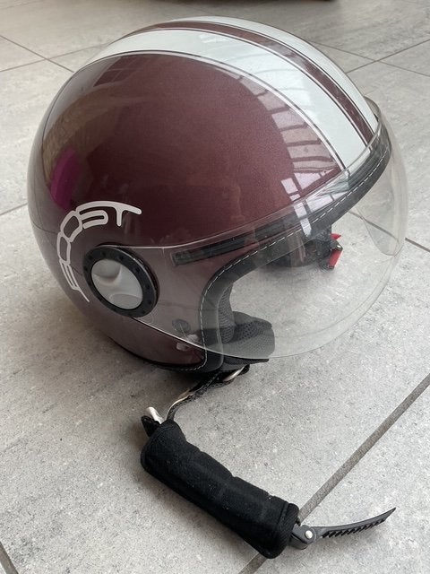 Motohelm - Scooterhelm, Fietsen en Brommers, Brommerhelmen, Ophalen, Zo goed als nieuw