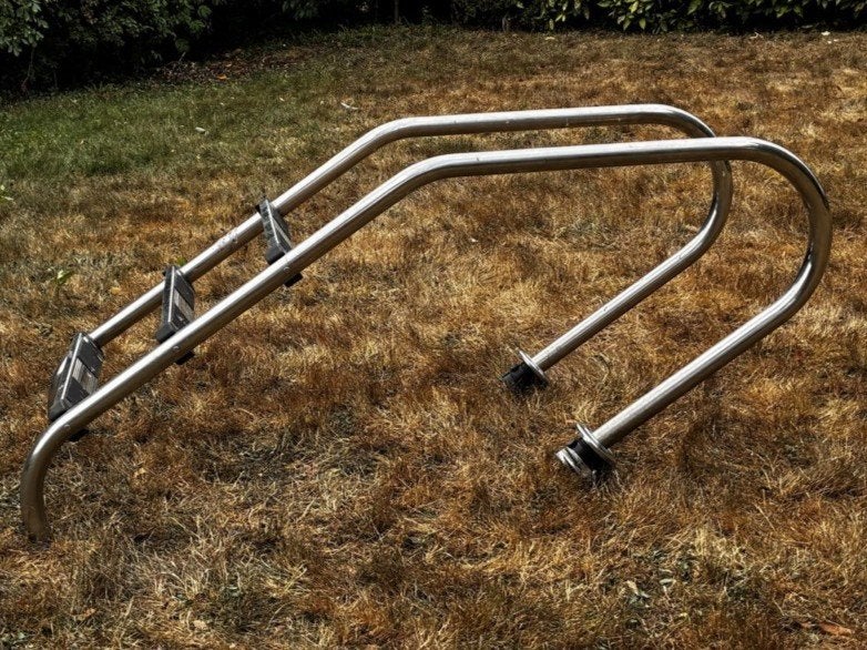 Échelle de piscine 3 marches en inox, Tuin en Terras, Zwembad-toebehoren, Ophalen, Gebruikt, Ladder