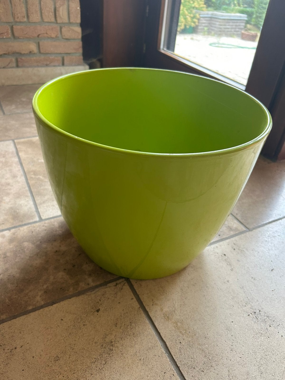 Cache pot vert, Tuin en Terras, Bloempotten, Ophalen, Gebruikt