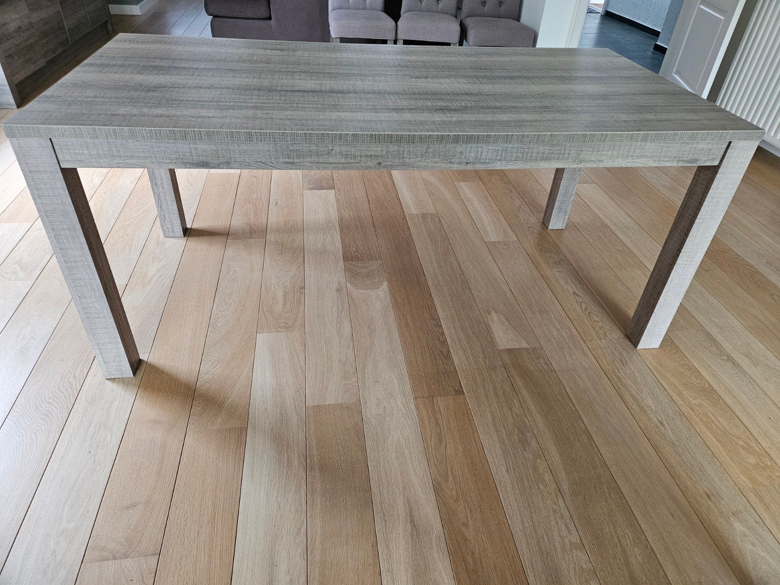 eettafel - modern landelijk, Ophalen, Gebruikt, Vijf personen of meer, Rechthoekig