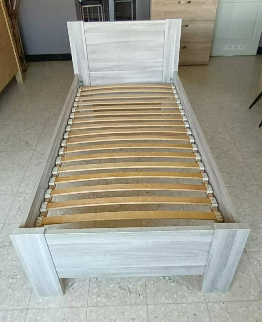 Lit 1 personne 90x190 avec sommier à lattes et matelas, Maison & Meubles, 90 cm, Enlèvement, Sommier, 190 cm ou moins