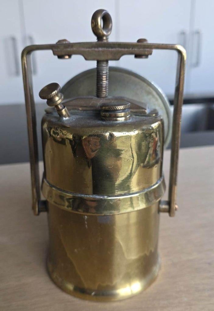 Koperen mijnwerkerslantaarn, Antiek en Kunst, Ophalen of Verzenden