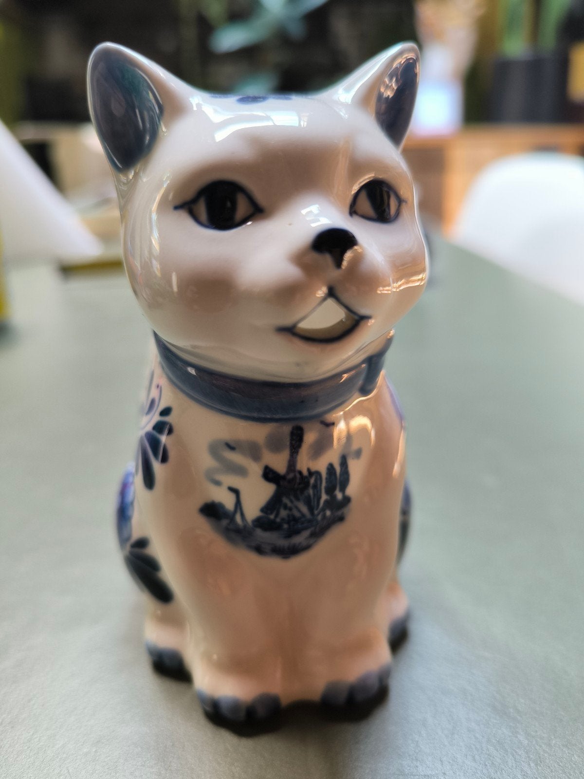 Delfts blauw melkkannetje kat, Antiek en Kunst, Ophalen