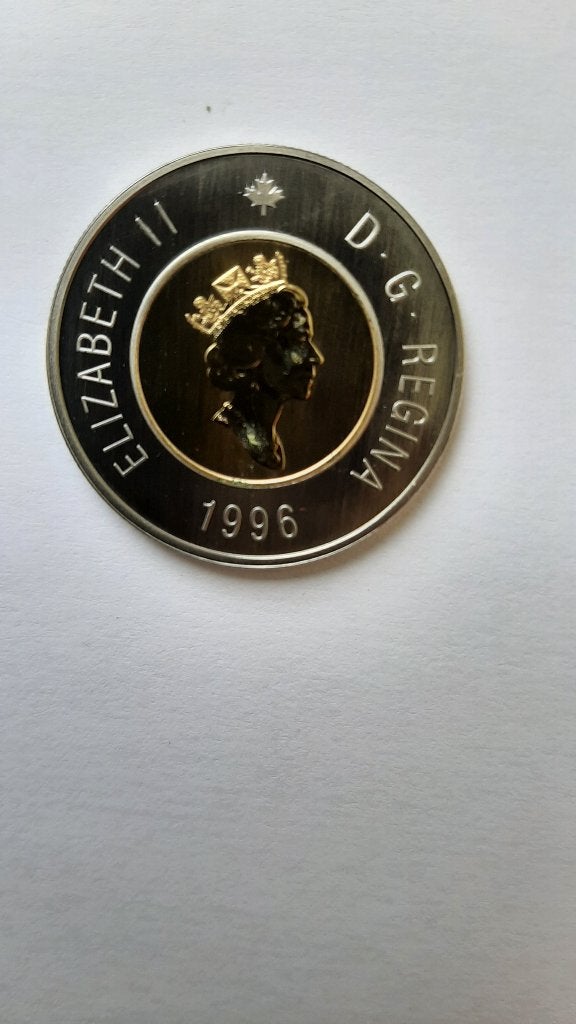 Canadese munt van 2 dollar 1996 - Eerste „Toonie” ijsbeer, Postzegels en Munten, Munten | Amerika, Noord-Amerika, Ophalen