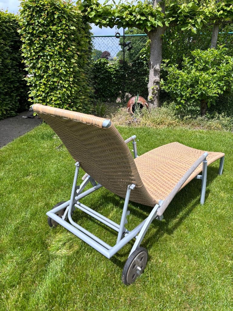 Ligzetel voor in tuin, Enlèvement, Utilisé, Rotin, Mobile