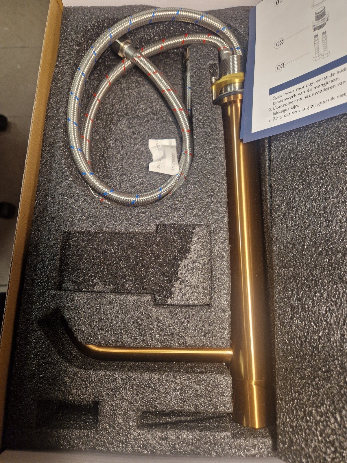 Stijl XL wastafelkraan hoog geborstelo brons koper PVD, Ophalen, Nieuw, Koper, Kraan