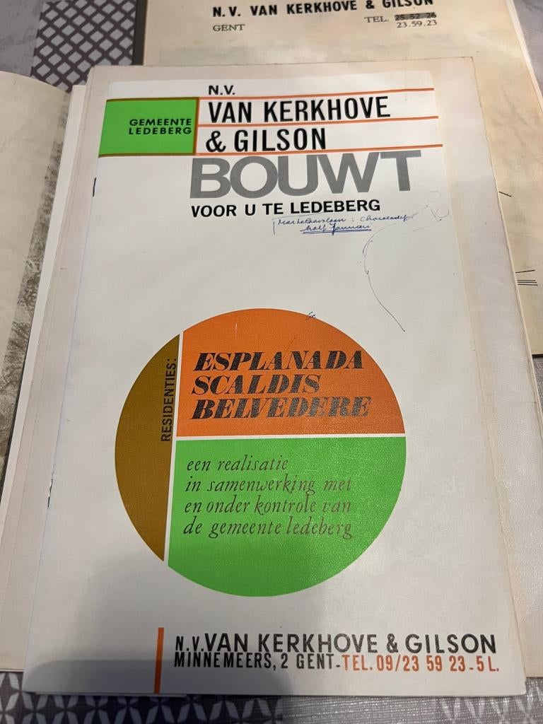 Vintage bouwplannen/reclame N.V. Van Kerkove & Gilson - Gent, Enlèvement ou Envoi, Utilisé, Autres sujets/thèmes