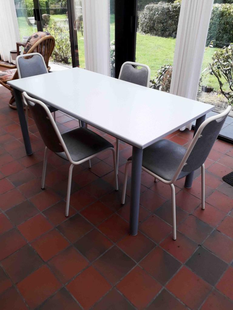 Tafel en stoelen, Huis en Inrichting, Tafels | Eettafels, Gebruikt, 50 tot 100 cm, 150 tot 200 cm, Vier personen, Rechthoekig