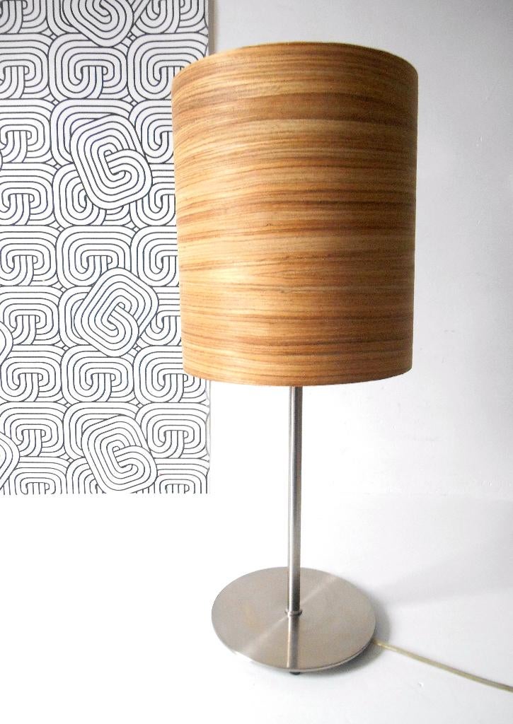Lampe de table tendance en bois de zebrano, Enlèvement ou Envoi