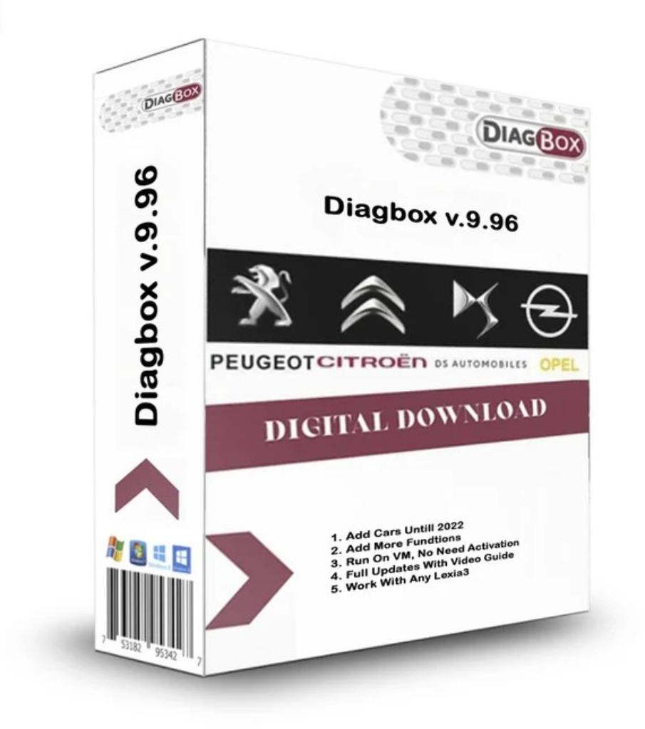 DIAGBOX 9.68/9.91/9.96 2030 pour LEXIA 3 |  DOWNLOAD LINK, Enlèvement ou Envoi