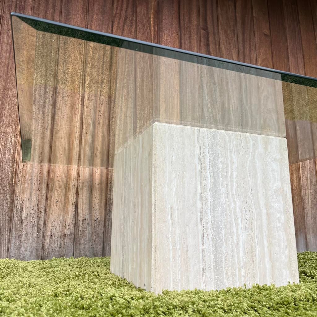 Salontafel travertin, Antiquités & Art, Antiquités | Meubles | Tables, Enlèvement ou Envoi
