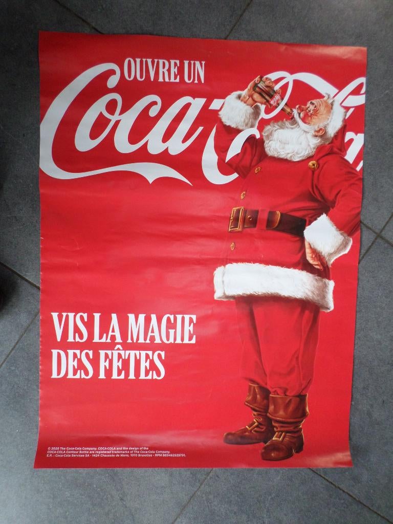 Coca-Cola - affiche Père Noël - 80x60 - 2025, Rectangulaire vertical, A1 jusqu'à A3, Utilisé, Publicité