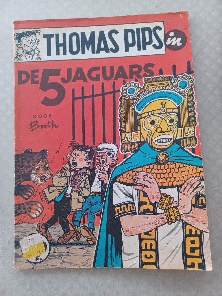 Thomas pips nr 5 De 5 jaguars  eerste druk, Boeken, Stripverhalen, Eén stripboek, Ophalen of Verzenden, Gelezen, Buth