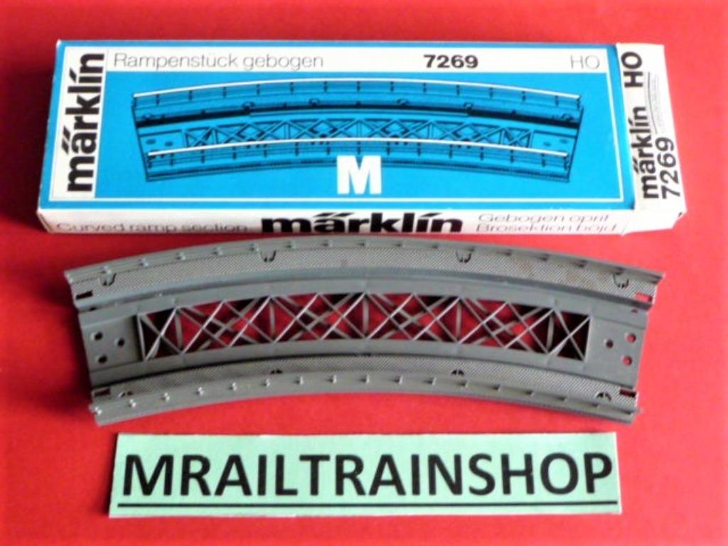 7269 MARKLIN HO - 1 x RAMPE DE PONT INCURVÉE (B2500455), Jg01618@telenet.be, Enlèvement ou Envoi, Marklin, Rails