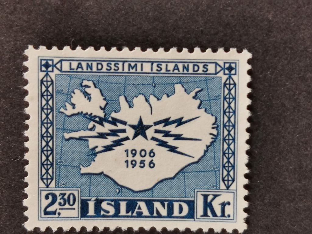 Islande 1956 - carte, télécommunications, Enlèvement ou Envoi, Islande, Affranchi
