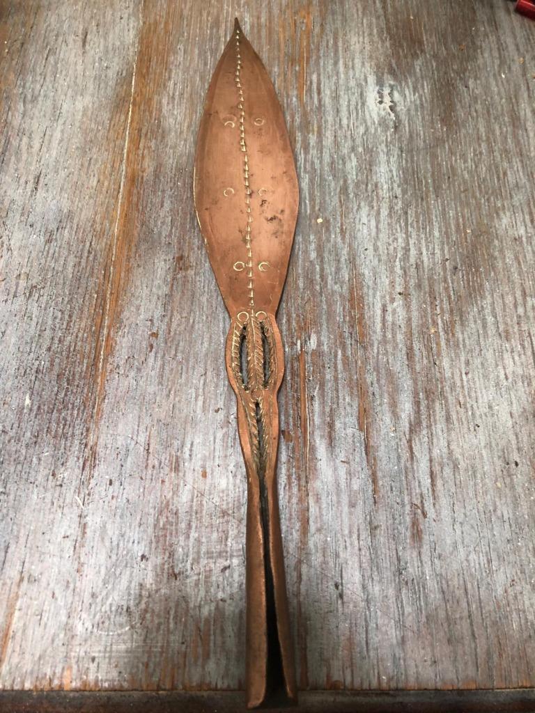 Antieke bronzen speerpunt, 30 cm, Antiek en Kunst, Ophalen of Verzenden