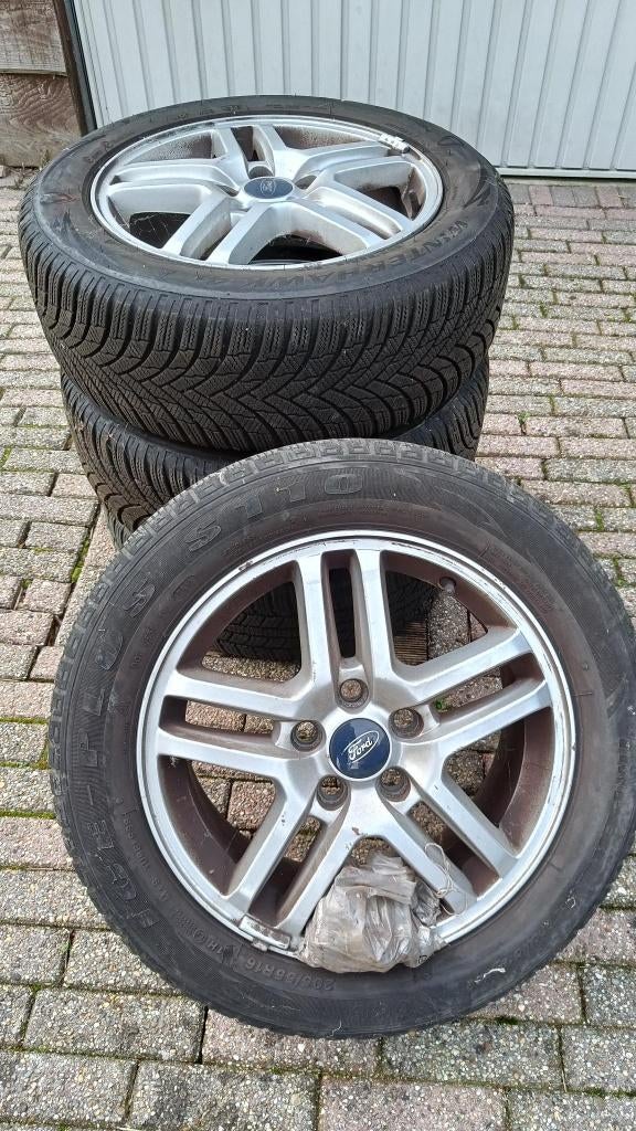 winterbanden op aluvelg Ford, Auto-onderdelen, Banden en Velgen, Ophalen, Gebruikt, 16 inch, Banden en Velgen