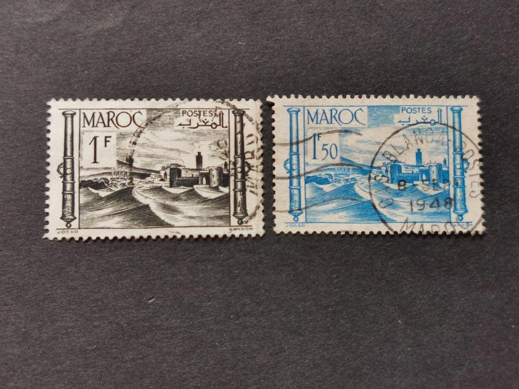 Marokko 1947 - steden - fort, Postzegels en Munten, Ophalen of Verzenden, Marokko, Gestempeld