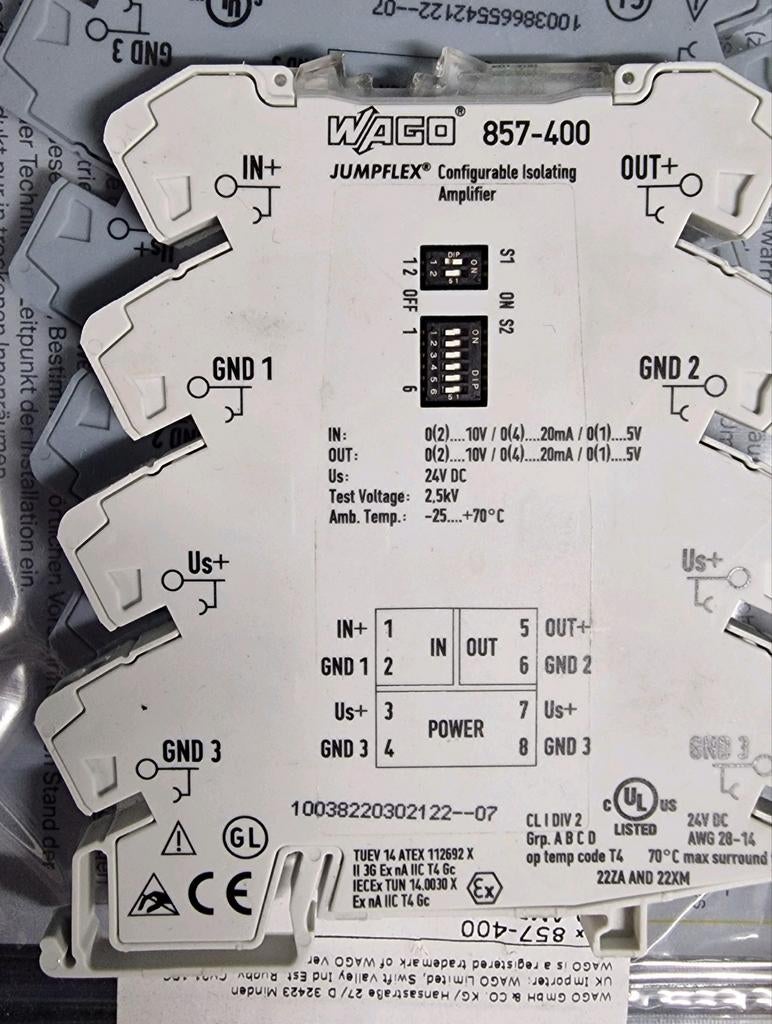 Amplificateur isolateur Wago 857-400, Hobby en Vrije tijd, Elektronica-componenten, Nieuw, Ophalen of Verzenden