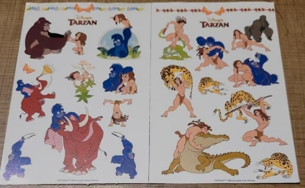 Tarzan: mini-stickers, Enlèvement ou Envoi, Comme neuf, Bande dessinée ou Dessin animé